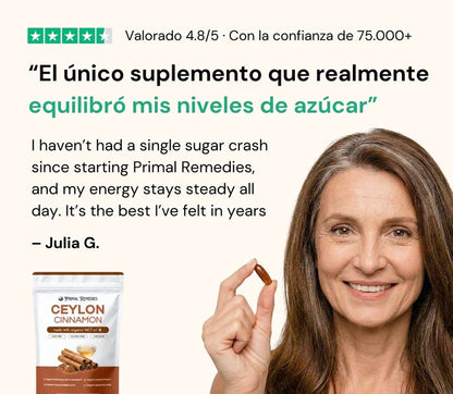 Canela de Ceilán – equivalente a 7.200 mg (con Aceite MCT)